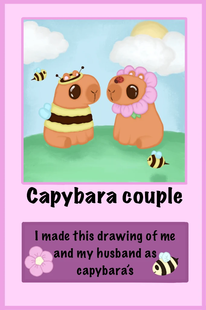 Capybara couple — drawing of me and my husband as capybaras